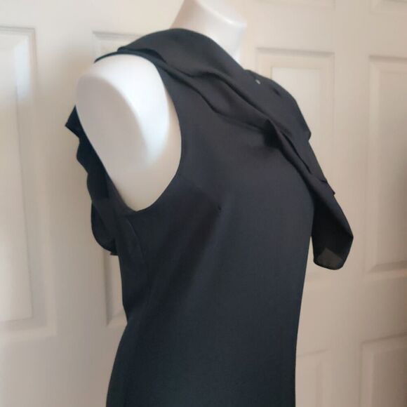 Forever 21 black chiffon overlay sheath dress sz M - Picture 3 of 10